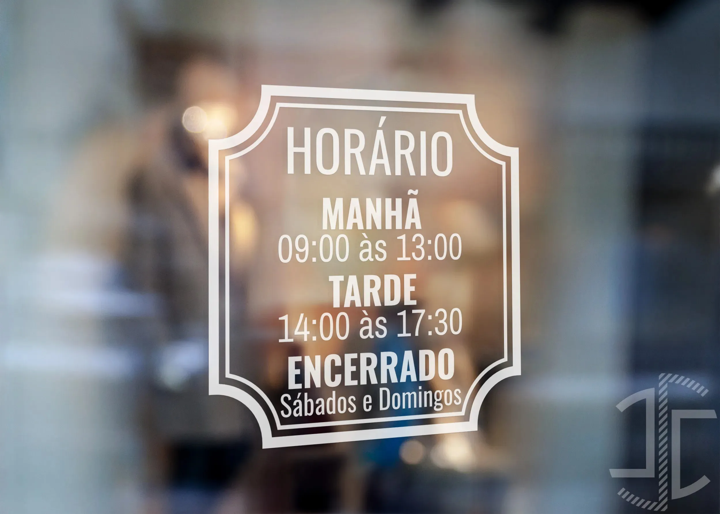 Horário de Loja - Autocolante em Vinil