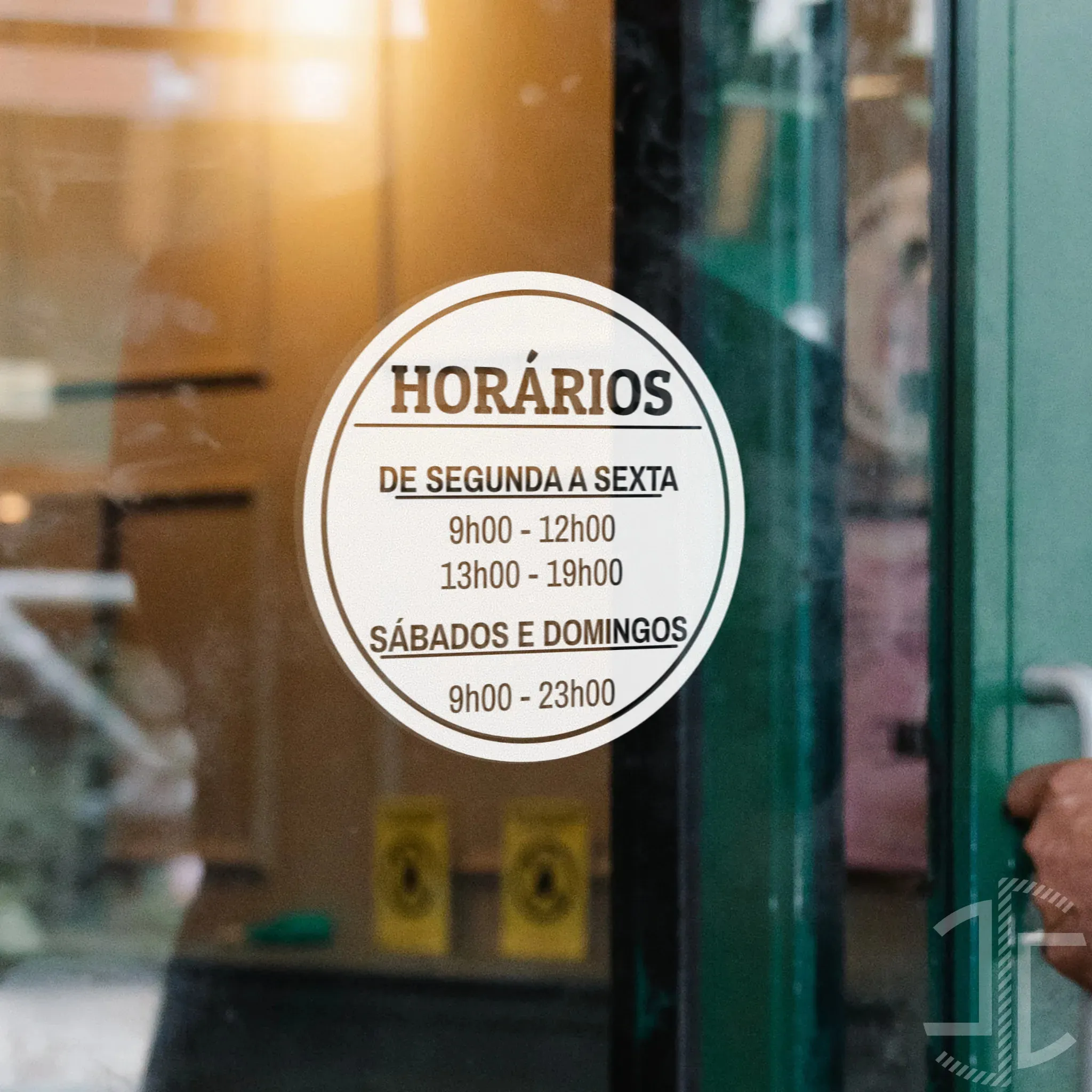 Horário de Loja V7 - Autocolante em Vinil