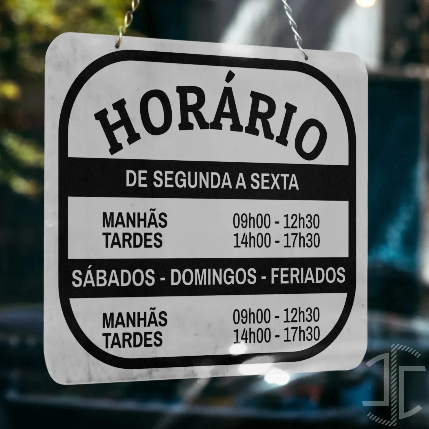 Horário de Loja V11 - Autocolante em Vinil