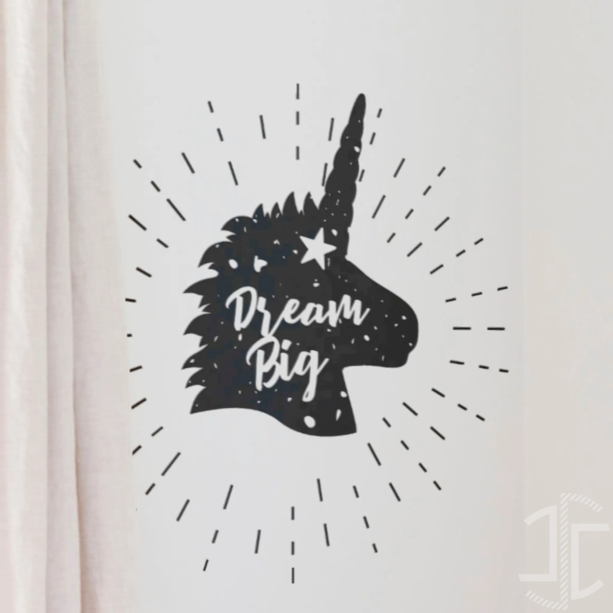 O Unicórnio - Dream Big - Autocolante em Vinil