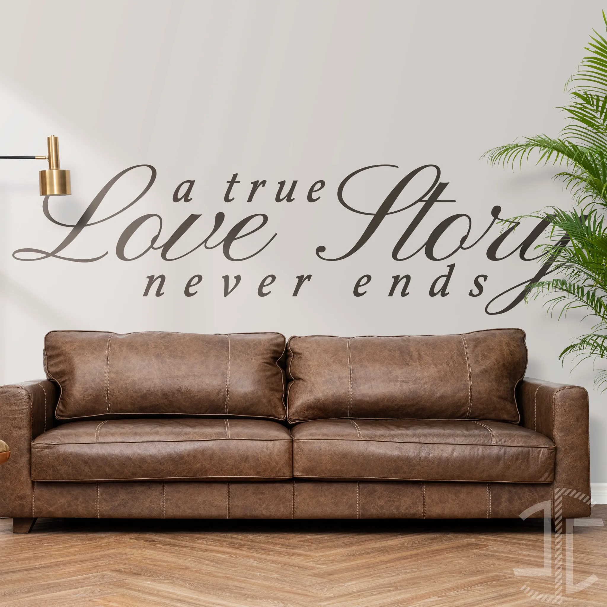 A true love story never ends - Tipografia - Autocolante em Vinil
