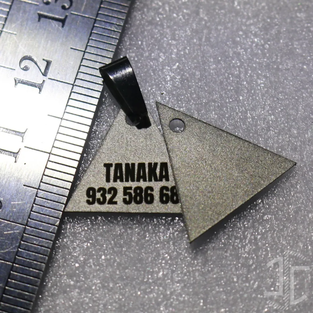 Medalha de identificação animal em aço - Forma Triangular