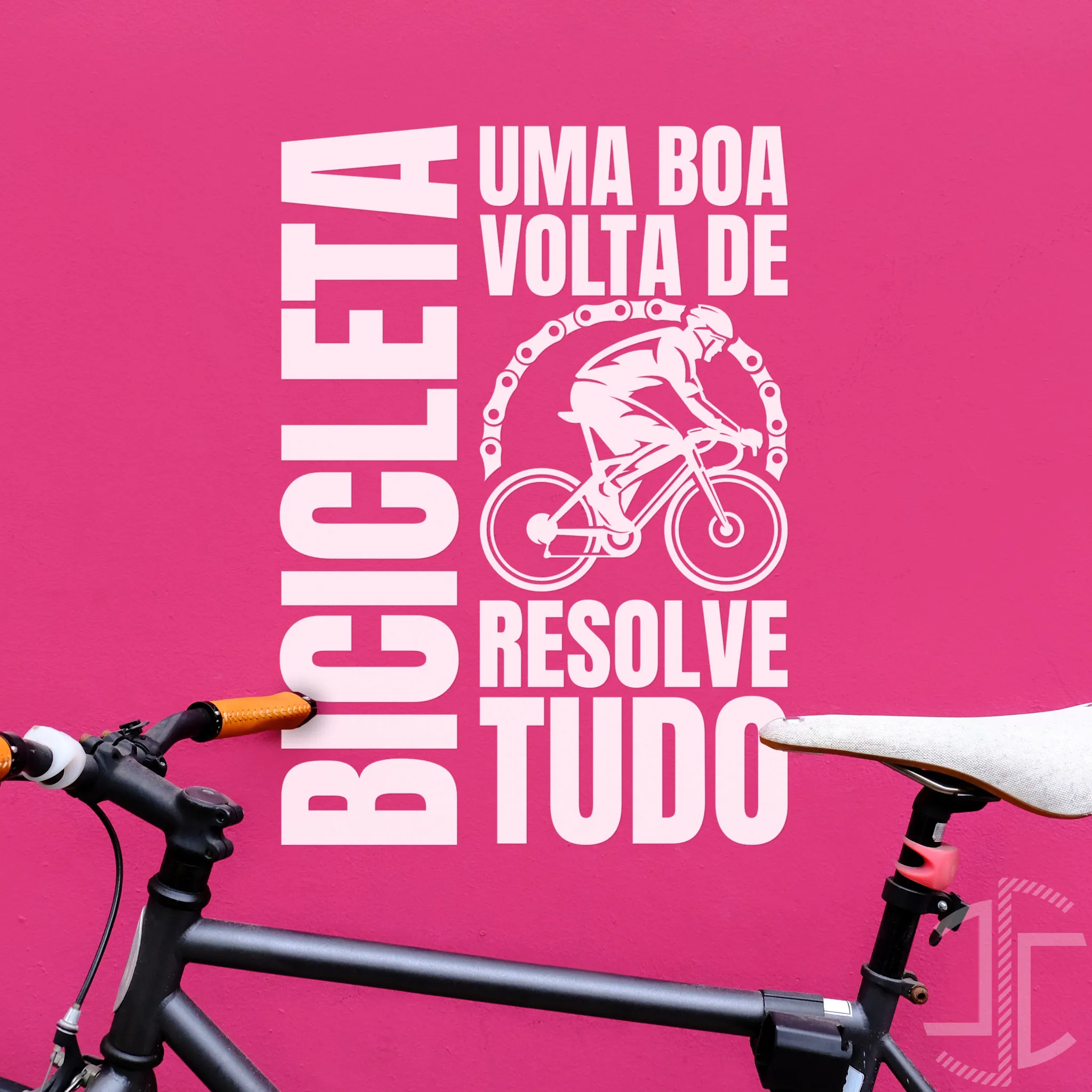 Um boa volta de bicicleta resolve tudo - Tipografia - Autocolante em Vinil
