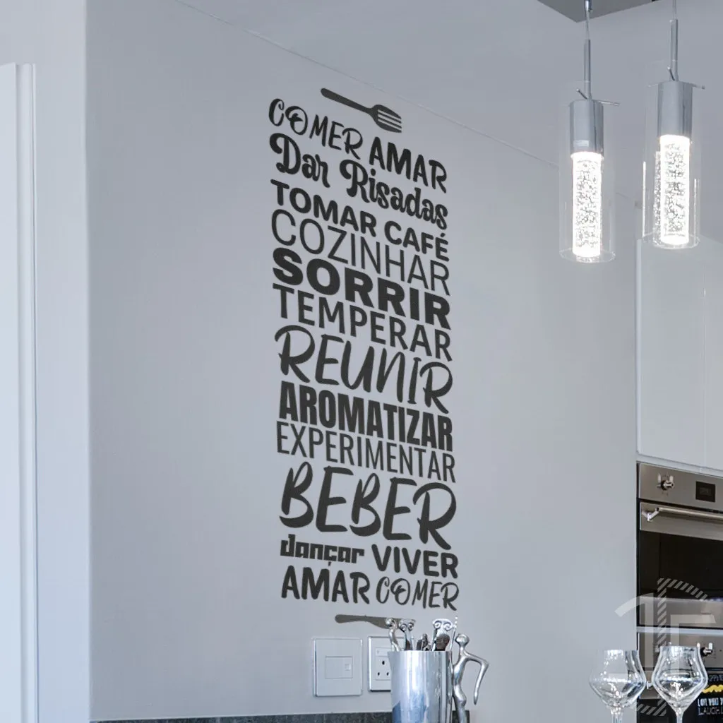 Tipografia para cozinhas - Autocolante em Vinil