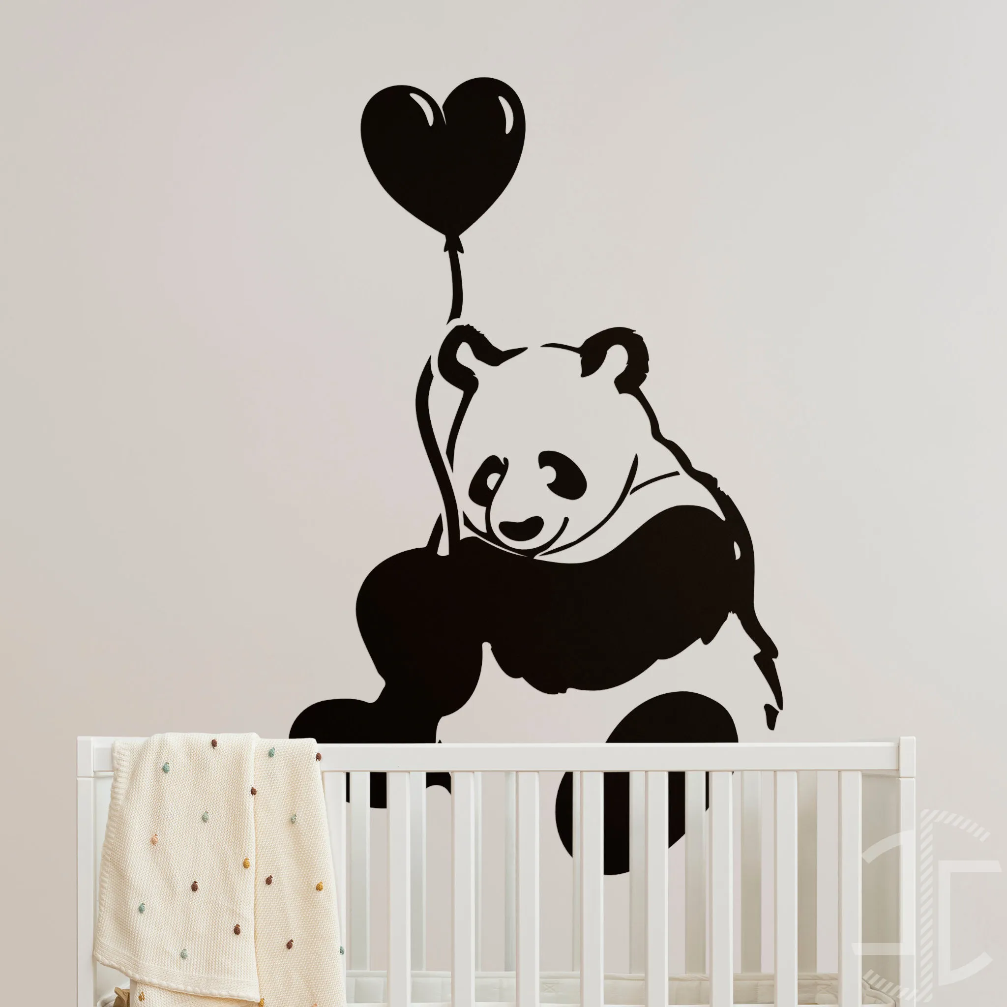 O Panda e o Balão - Autocolante em Vinil