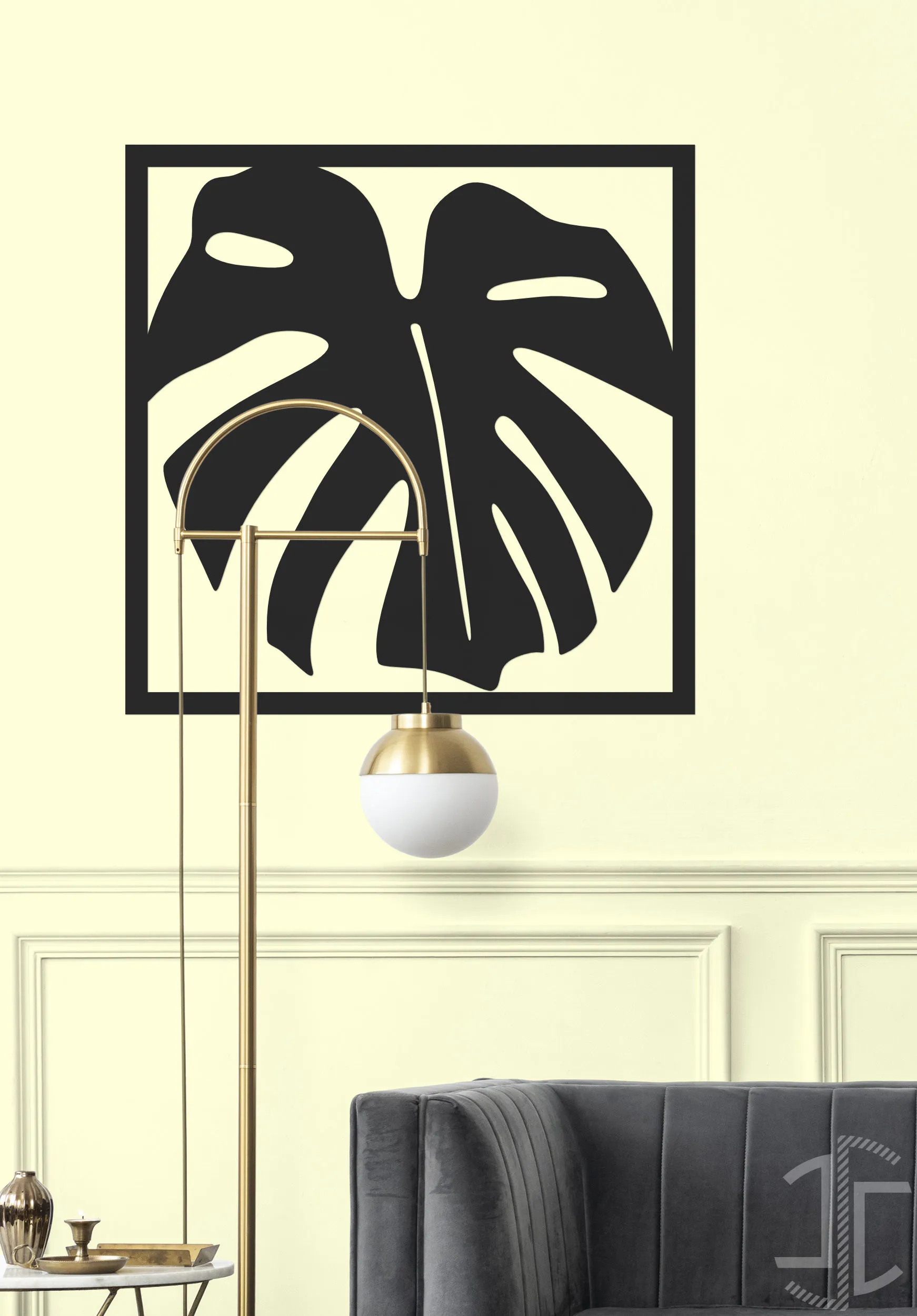 Painel decorativo - Silhueta de Folha de Monstera - V2 - Autocolante em Vinil - Imagem 2