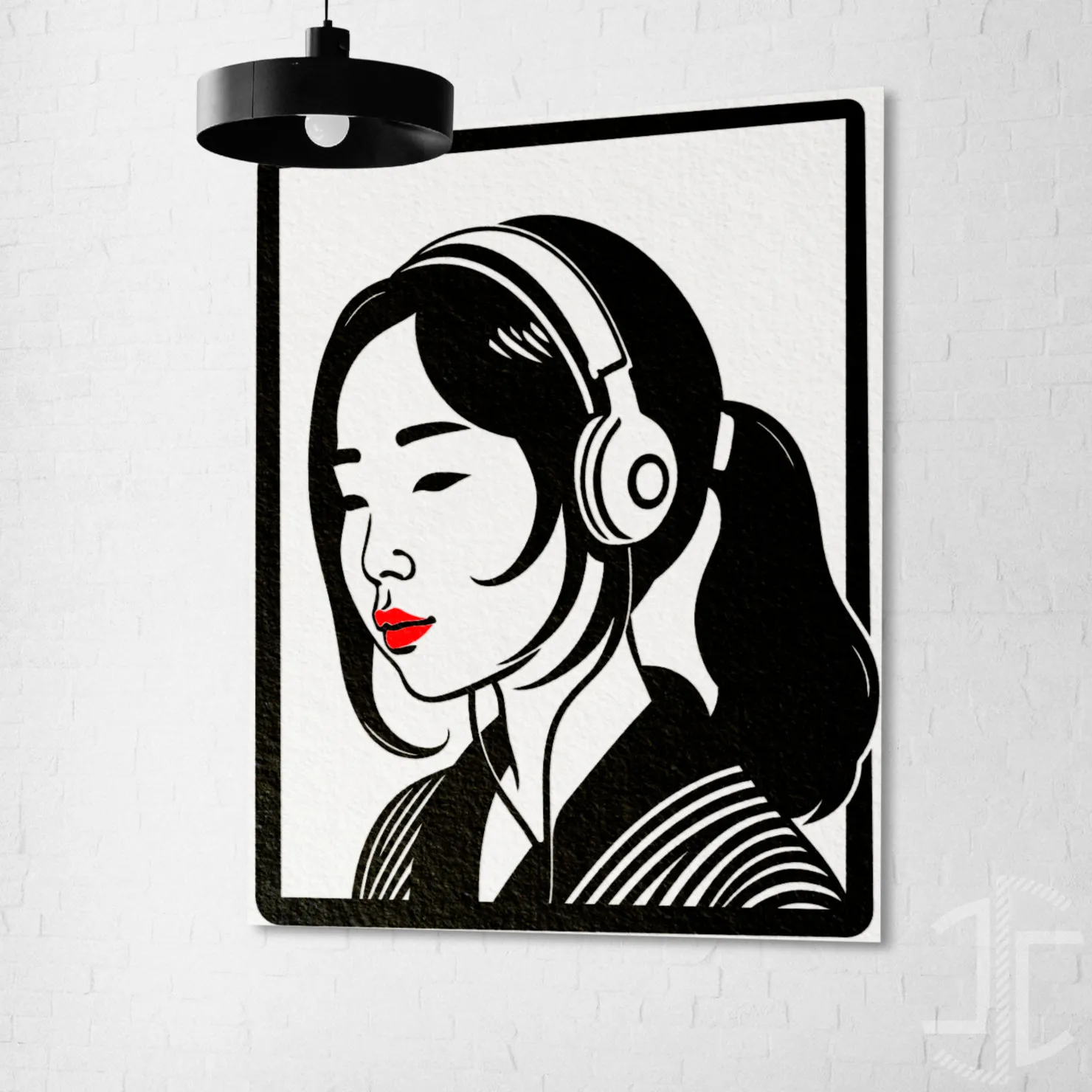 Rapariga com headphones - Autocolante em Vinil