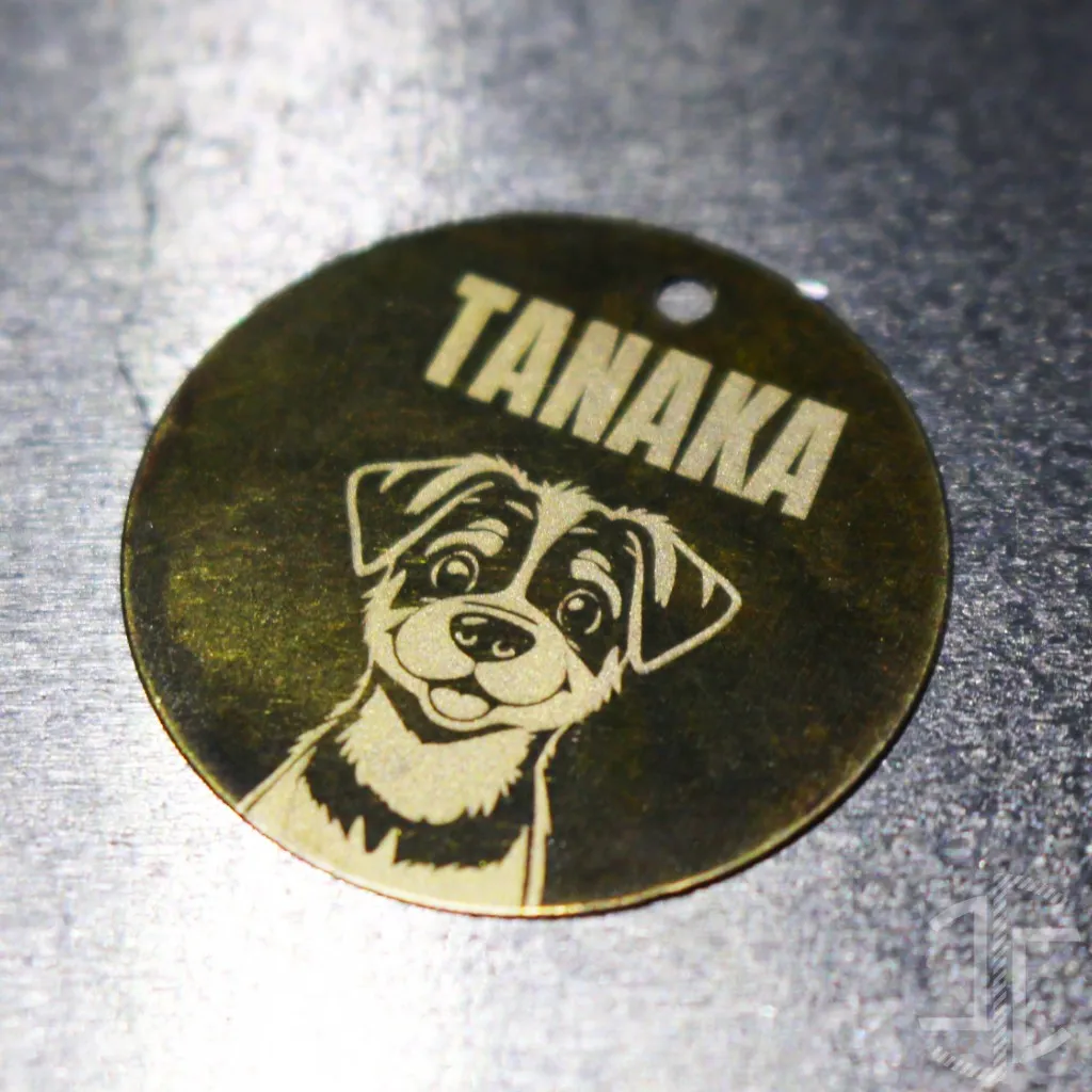 Medalha de identificação animal - Aço com patina