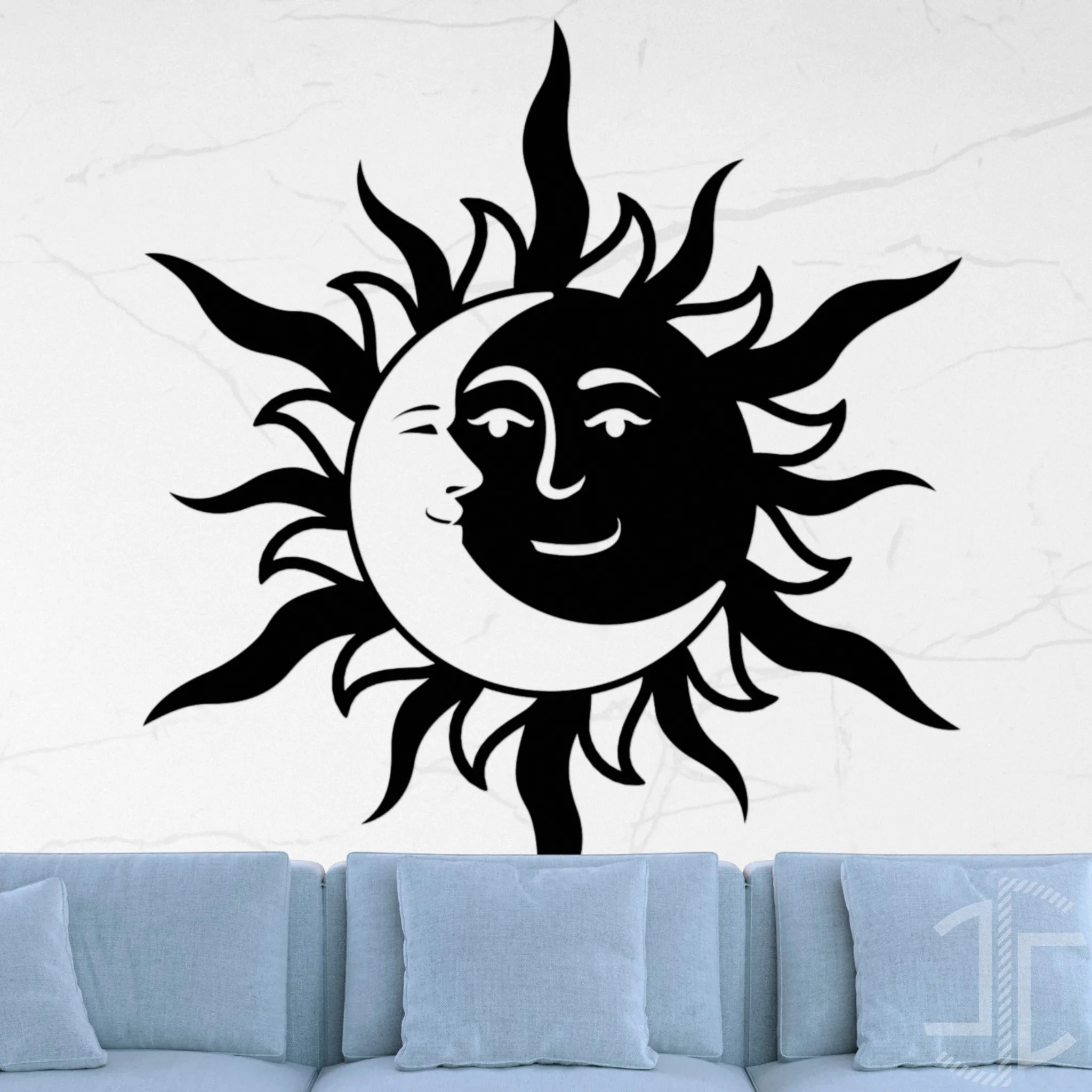 O Sol e a Lua - Autocolante em Vinil