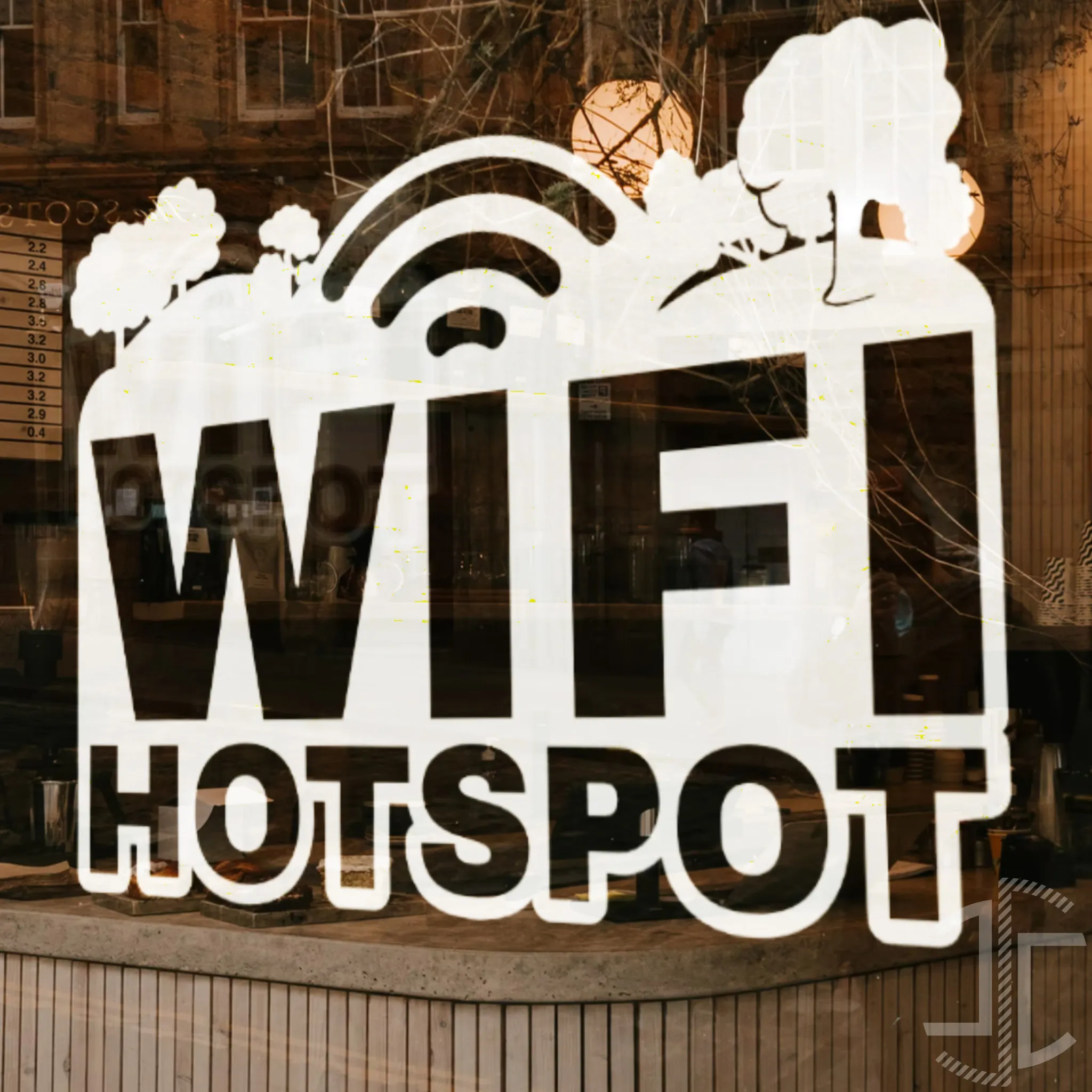 WiFi HotSpot - Tipografia - Autocolante em Vinil