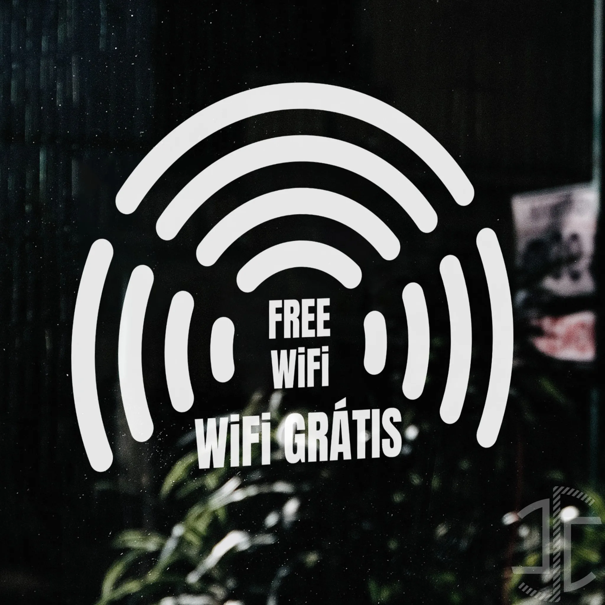 WiFi GRATIS - Tipografia - Autocolante em Vinil