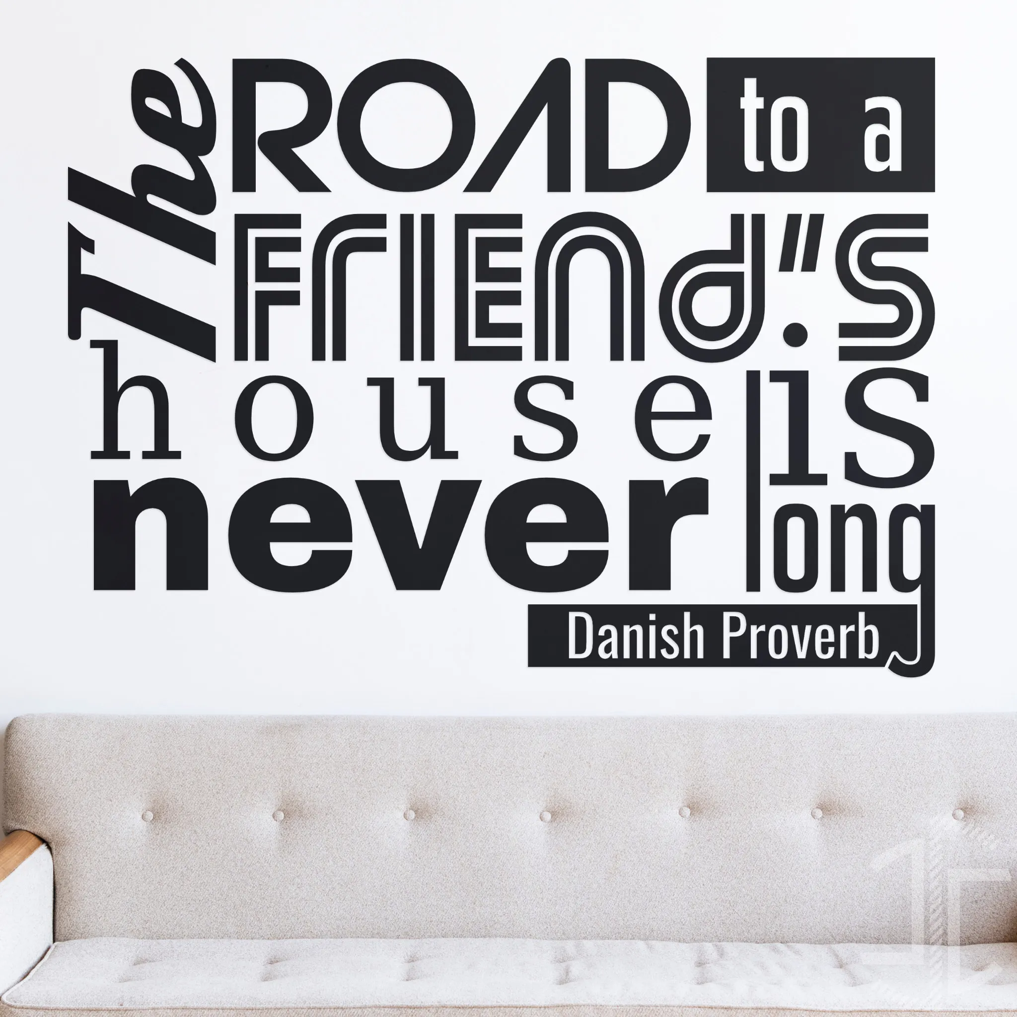 The road to a friends house is never long - Tipografia - Autocolante em Vinil