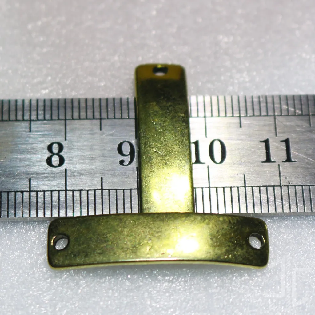 Medalha de identificação animal - Retangular 8mm por 30mm - Dourada - Imagem 7