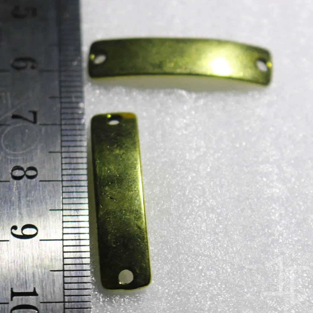 Medalha de identificação animal - Retangular 8mm por 30mm - Dourada - Imagem 8