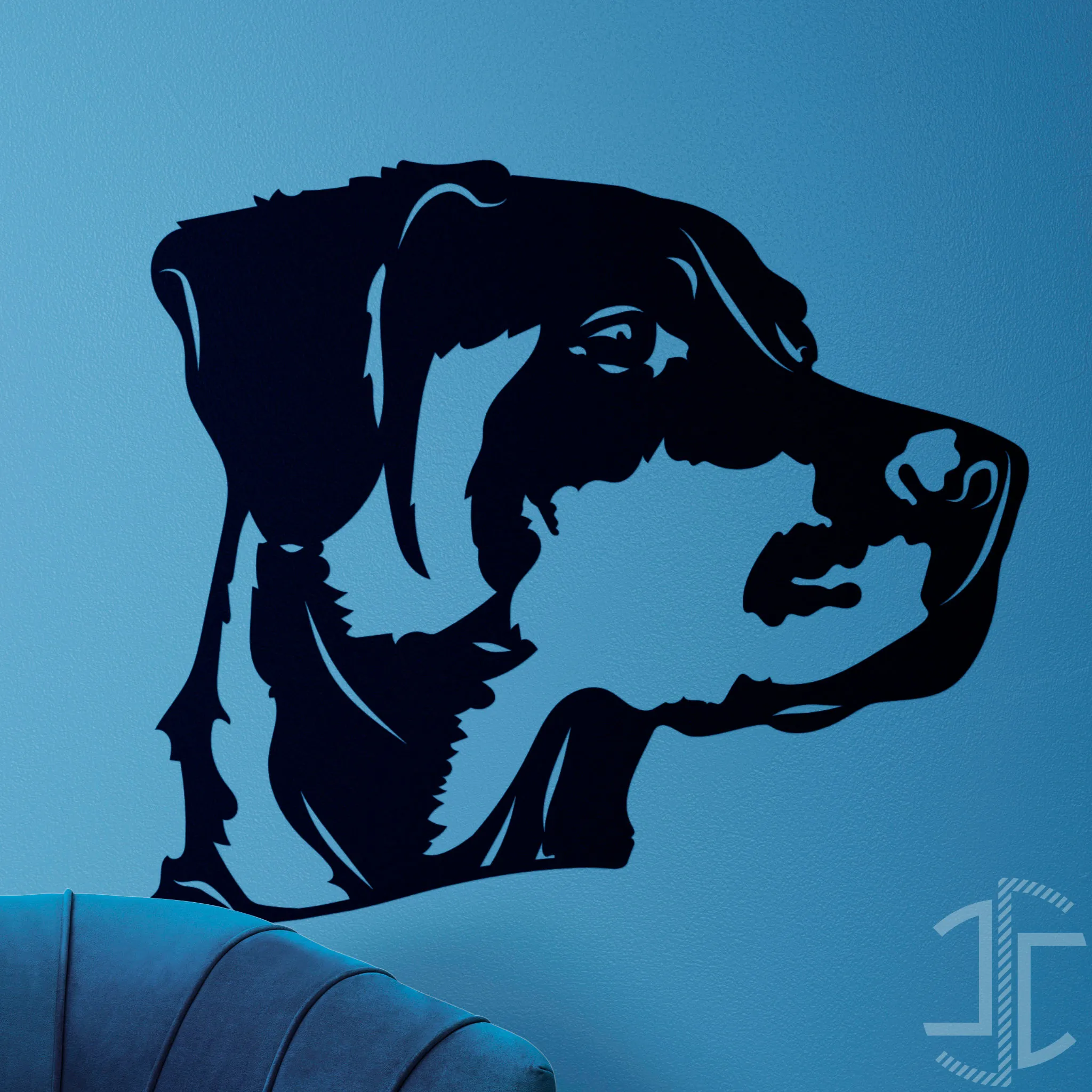 Cão Olhando - Autocolante em Vinil