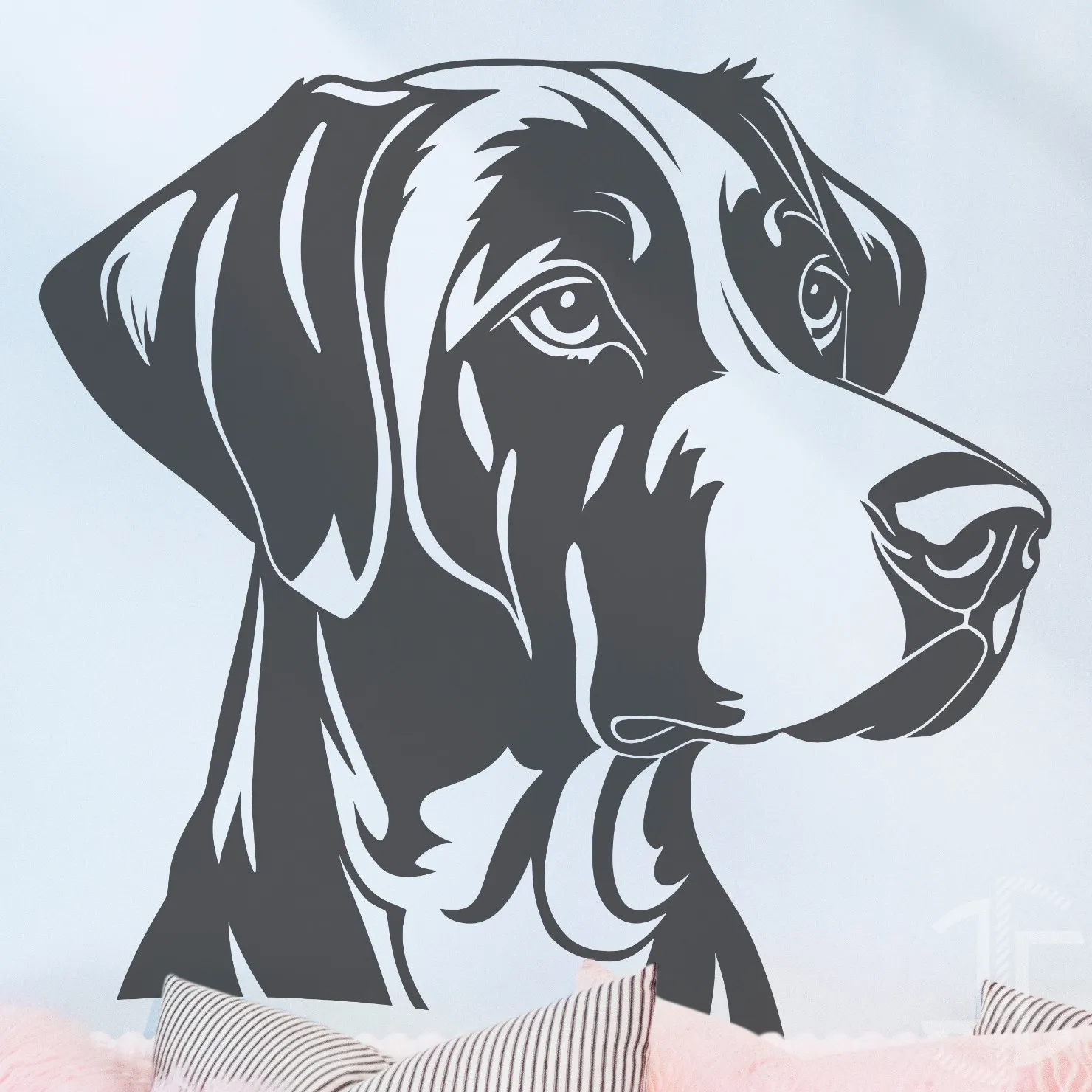 Cão Olhando - V2 - Autocolante em Vinil
