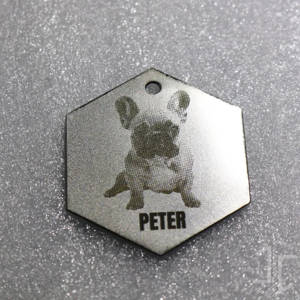 Medalha de identificação animal em aço 304 - Forma Hexagonal - Imagem 3