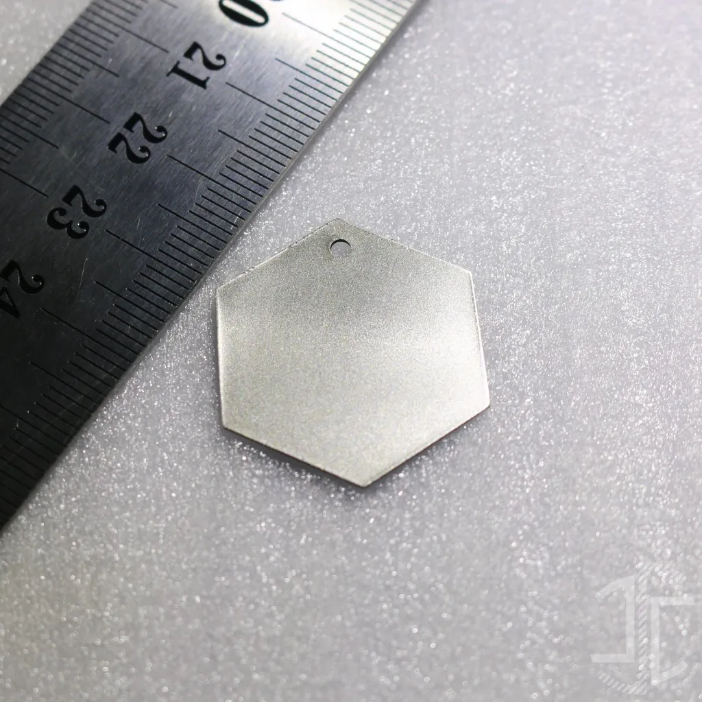 Medalha de identificação animal em aço 304 - Forma Hexagonal - Imagem 4