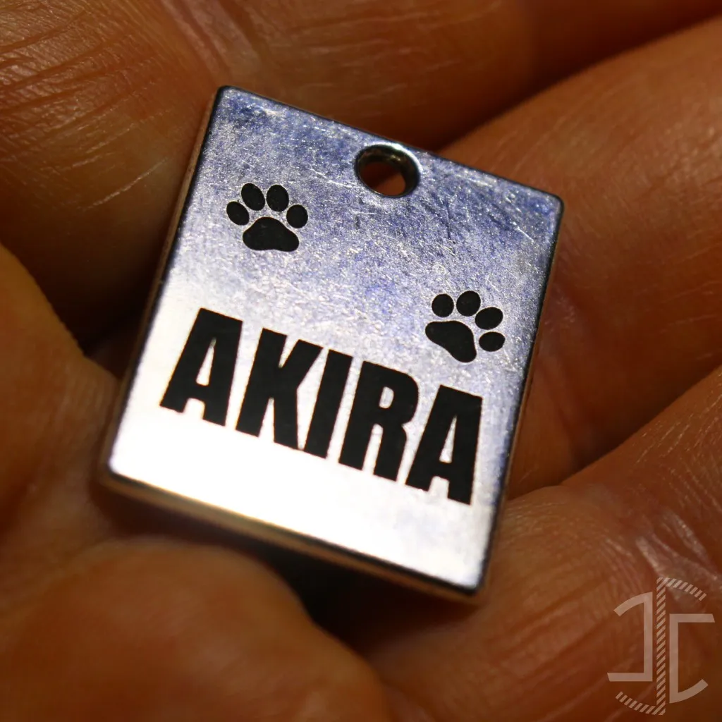 Medalha de identificação animal - Retangular 19mm por 25mm