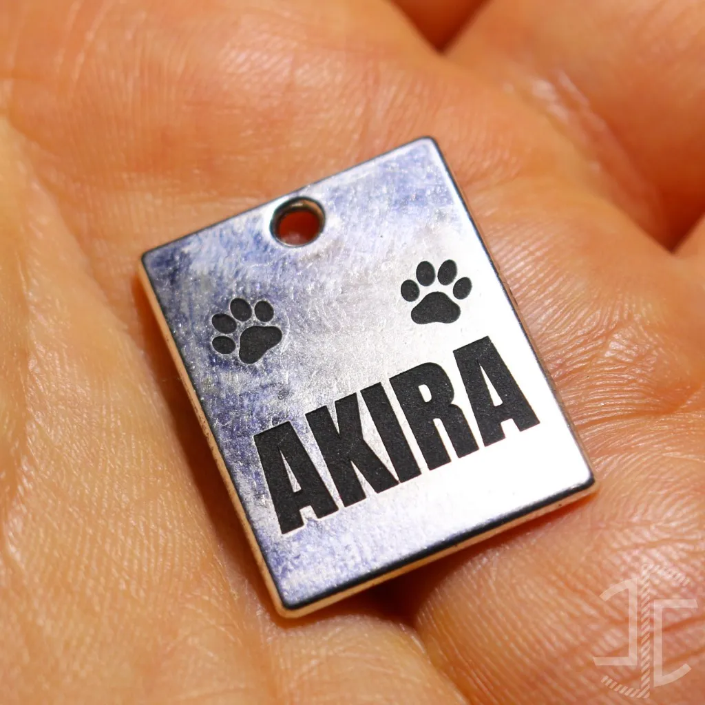 Medalha de identificação animal - Retangular 19mm por 25mm