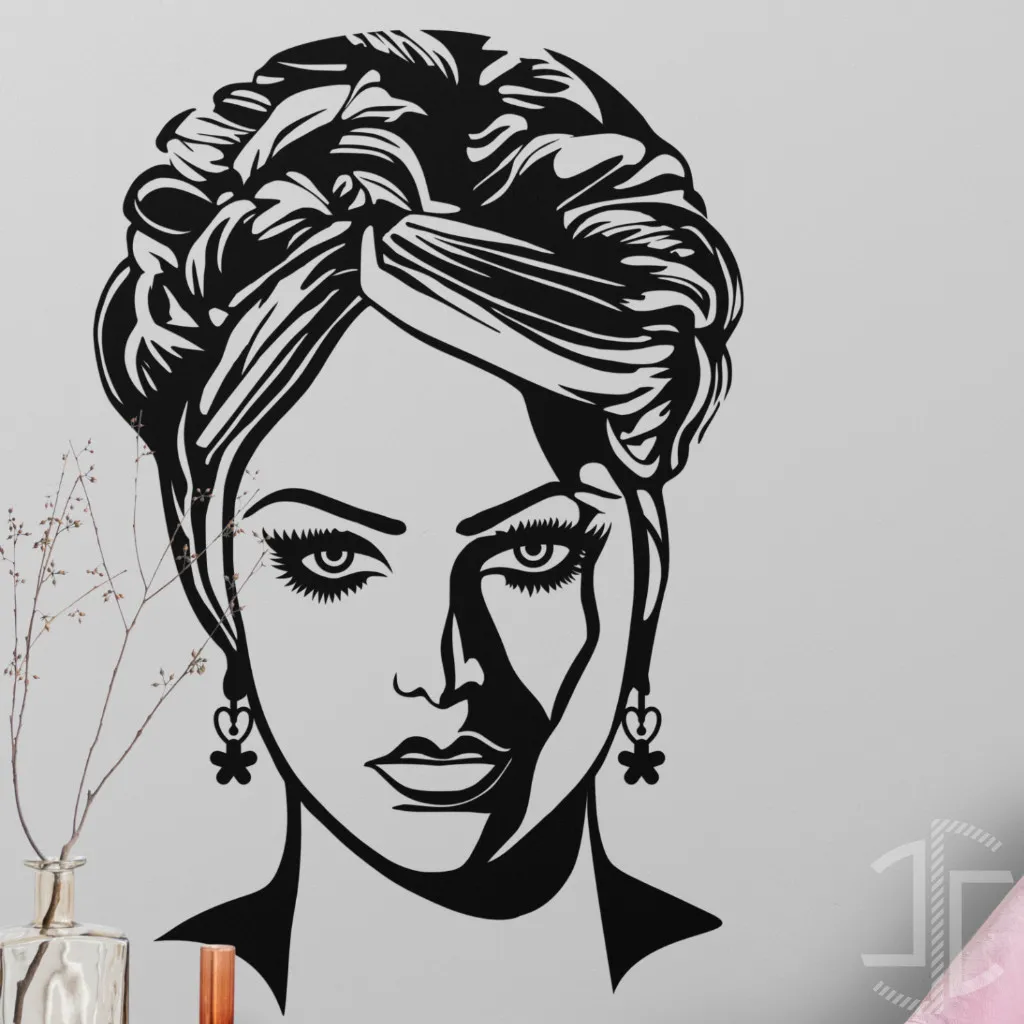 Face de Mulher olhando - V2 - Autocolante em Vinil