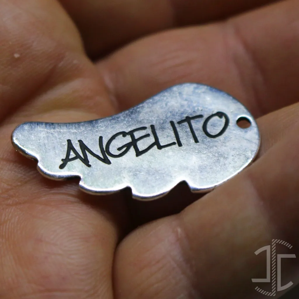Medalha de identificação animal - Asas de Anjo