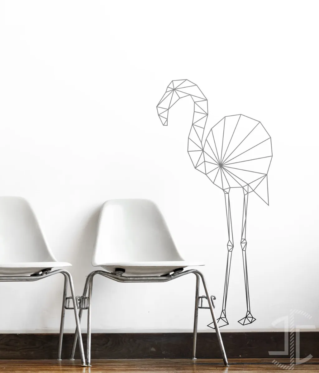 Flamingo minimalista -  Autocolante em Vinil - Imagem 2