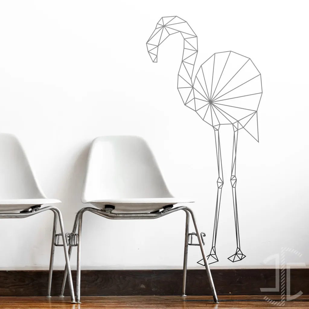 Flamingo minimalista -  Autocolante em Vinil