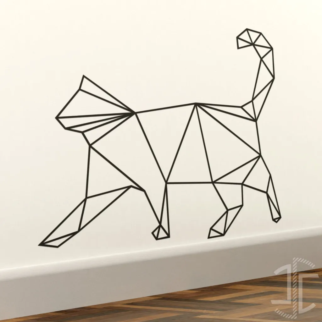 Gato minimalista - Autocolante em Vinil