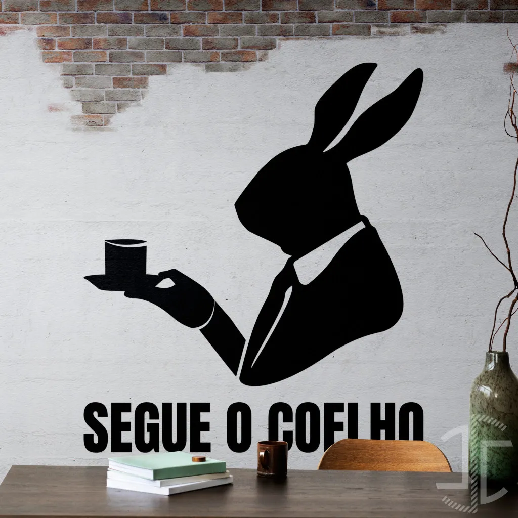 Segue o Coelho - Autocolante em Vinil