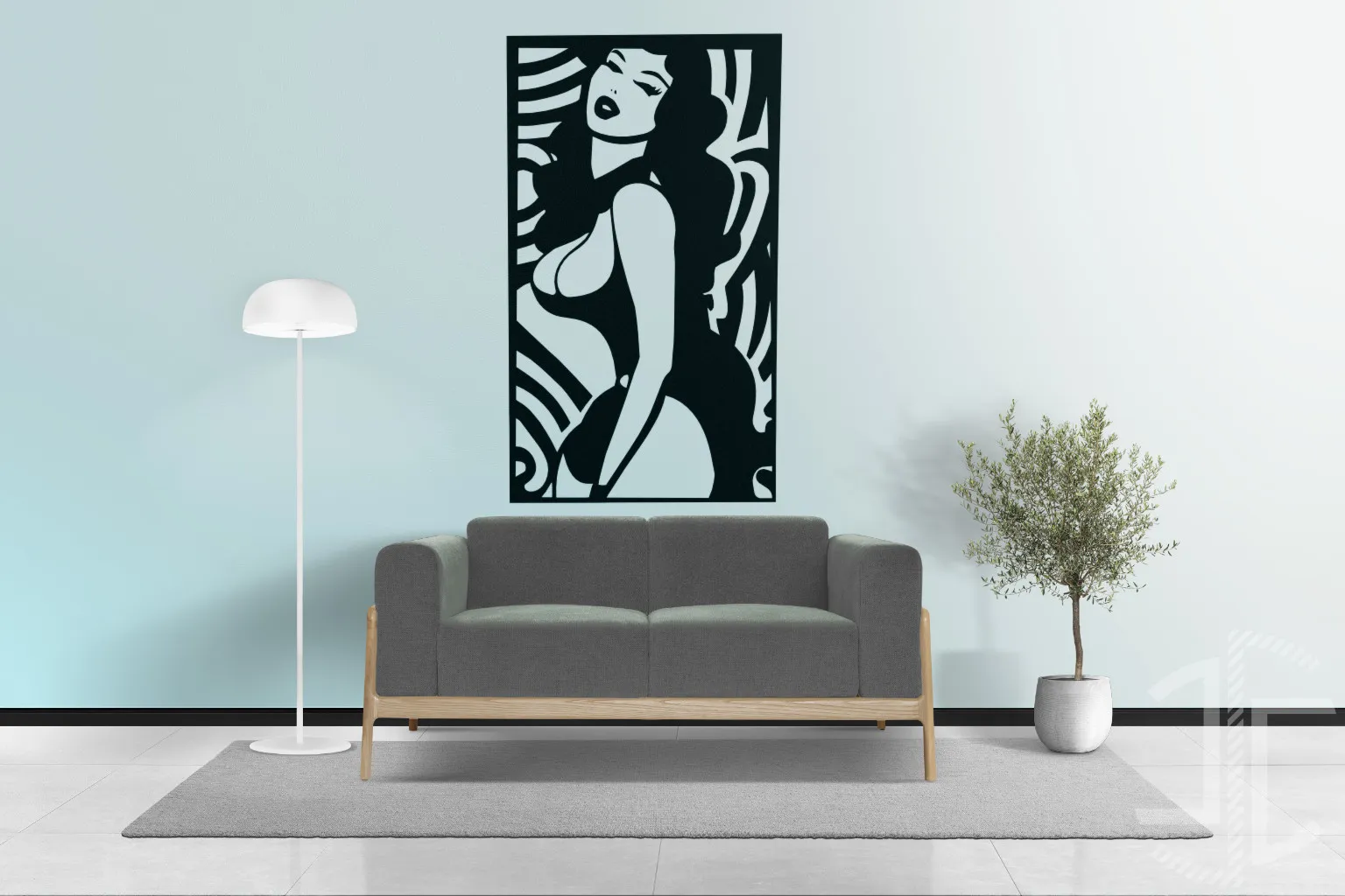 Painel com face de mulher em estilo retro - Imagem 2