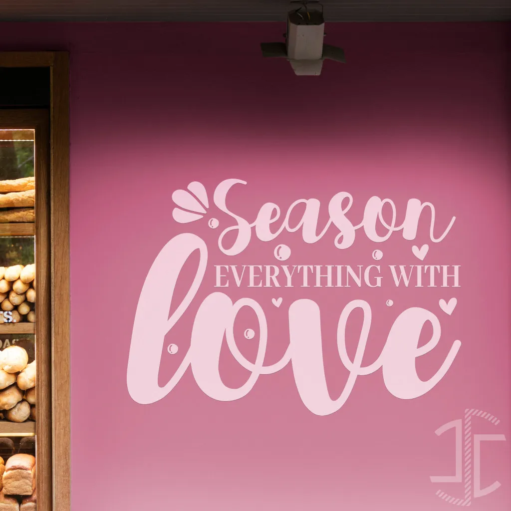 Season everything with love - Tipografia - Autocolante em Vinil