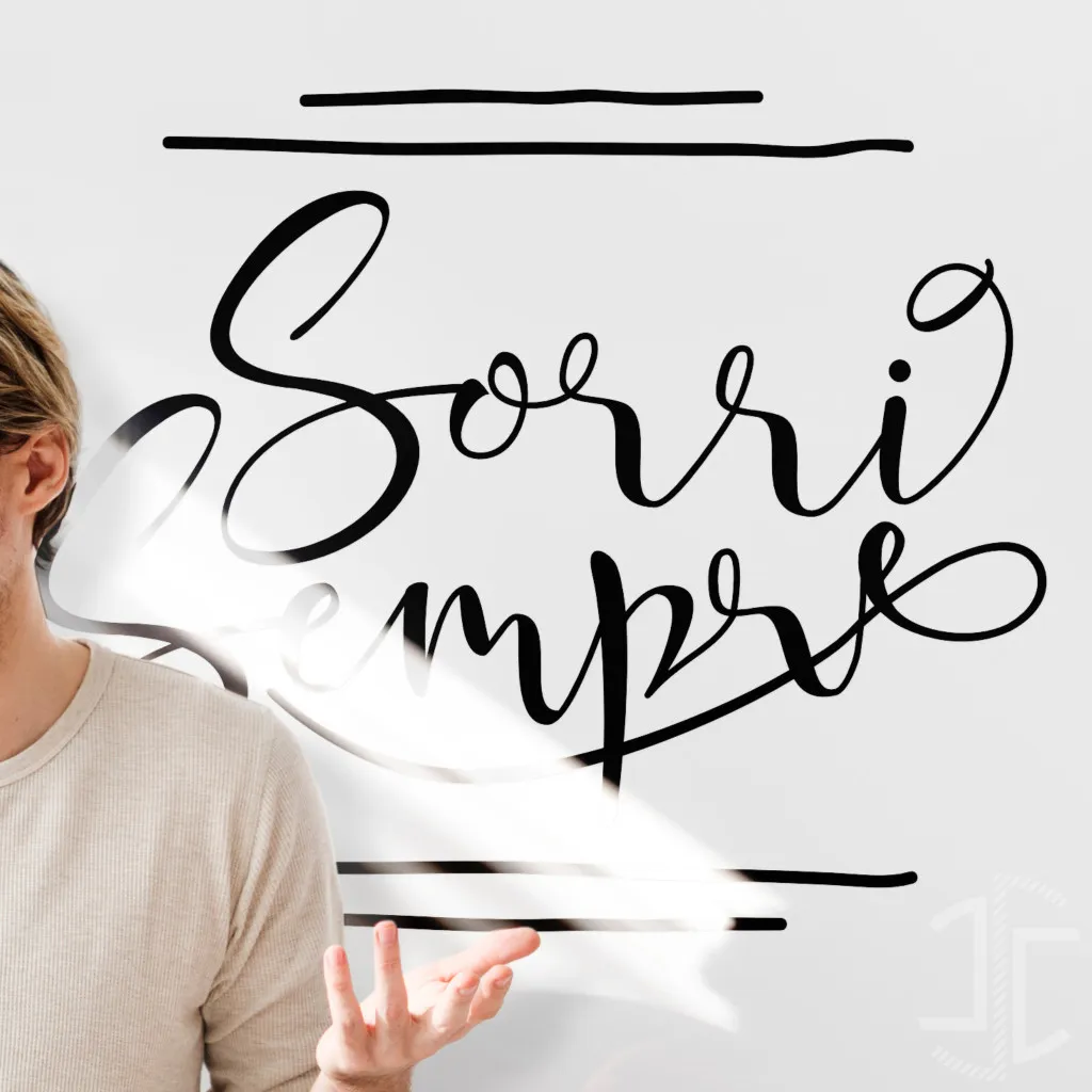 Sorri Sempre - Tipografia - Autocolante em Vinil