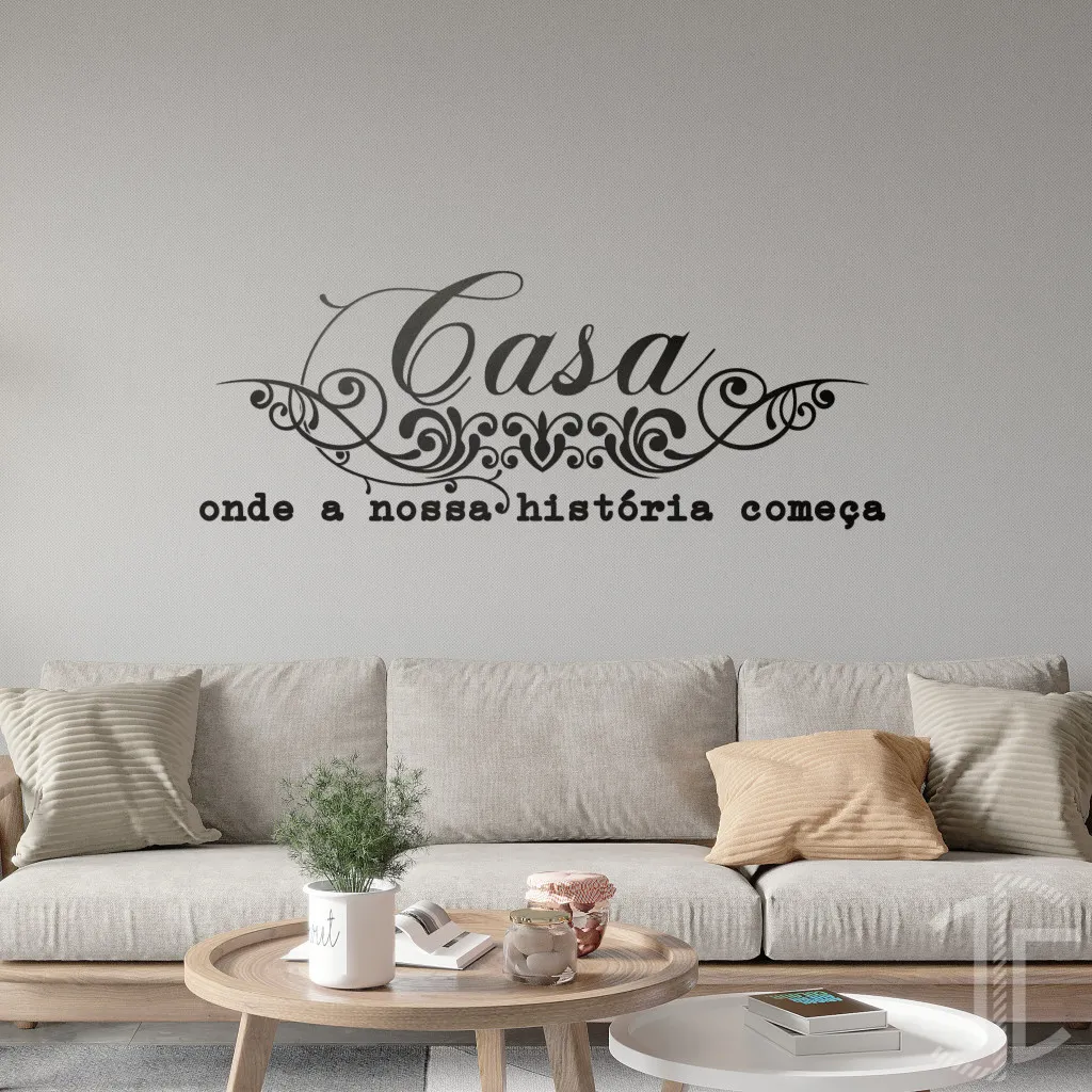 Casa - Onde a nossa história começa - Tipografia - Autocolante em Vinil