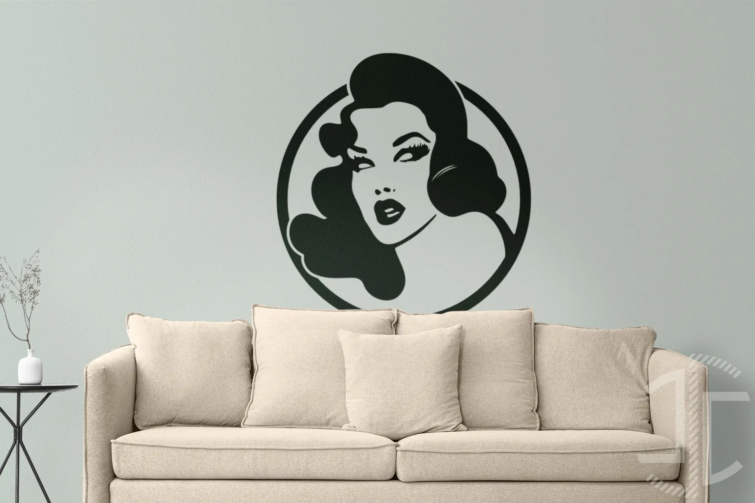 Face de mulher em estilo retro - Autocolante em Vinil - Imagem 2