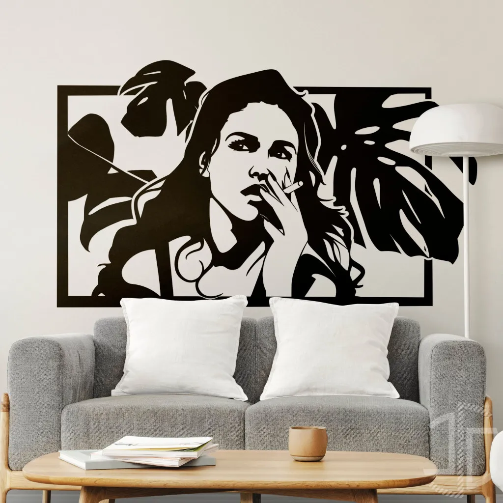 Mulher fumando - Autocolante em Vinil
