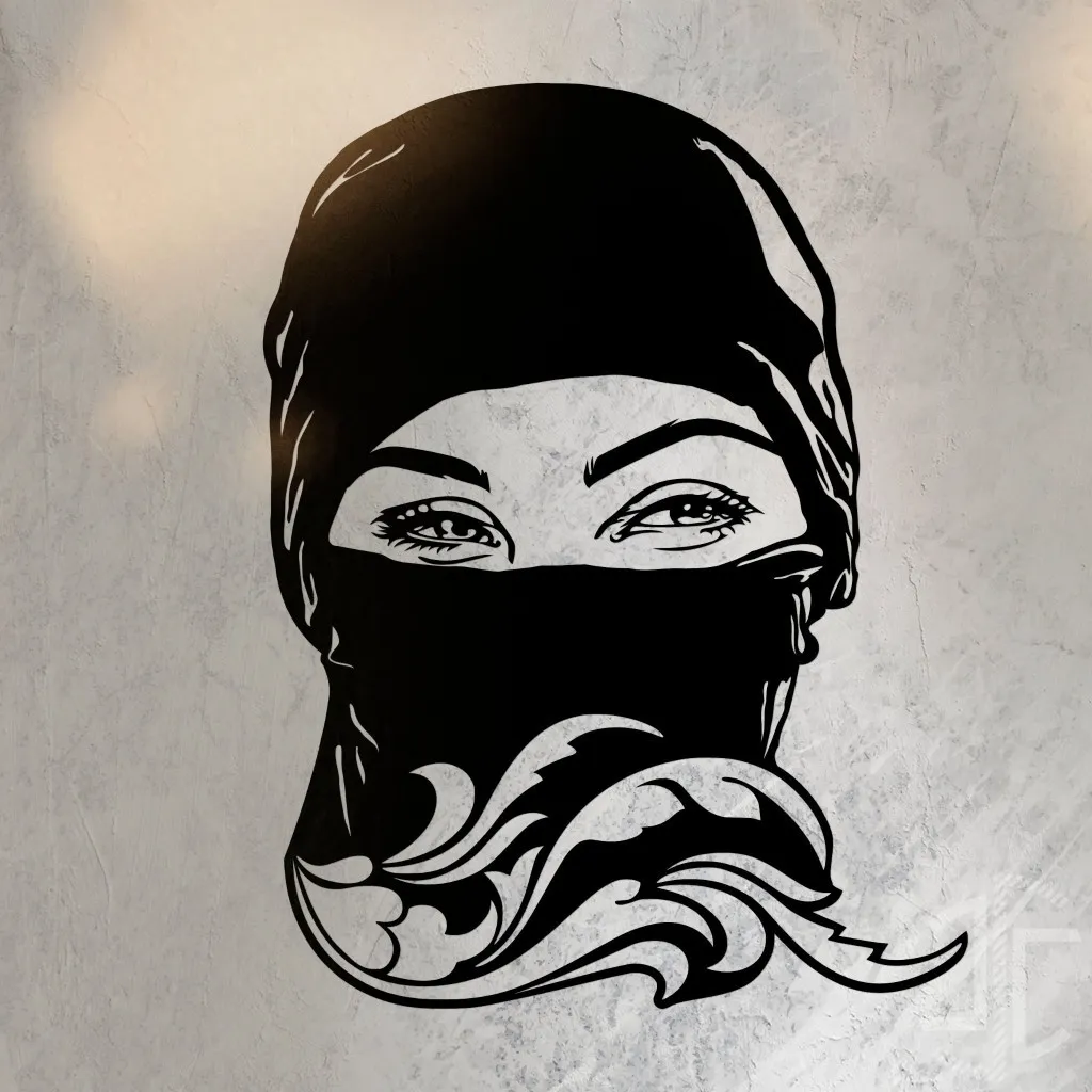 Mulher com lenço Keffiyeh - Autocolante em Vinil
