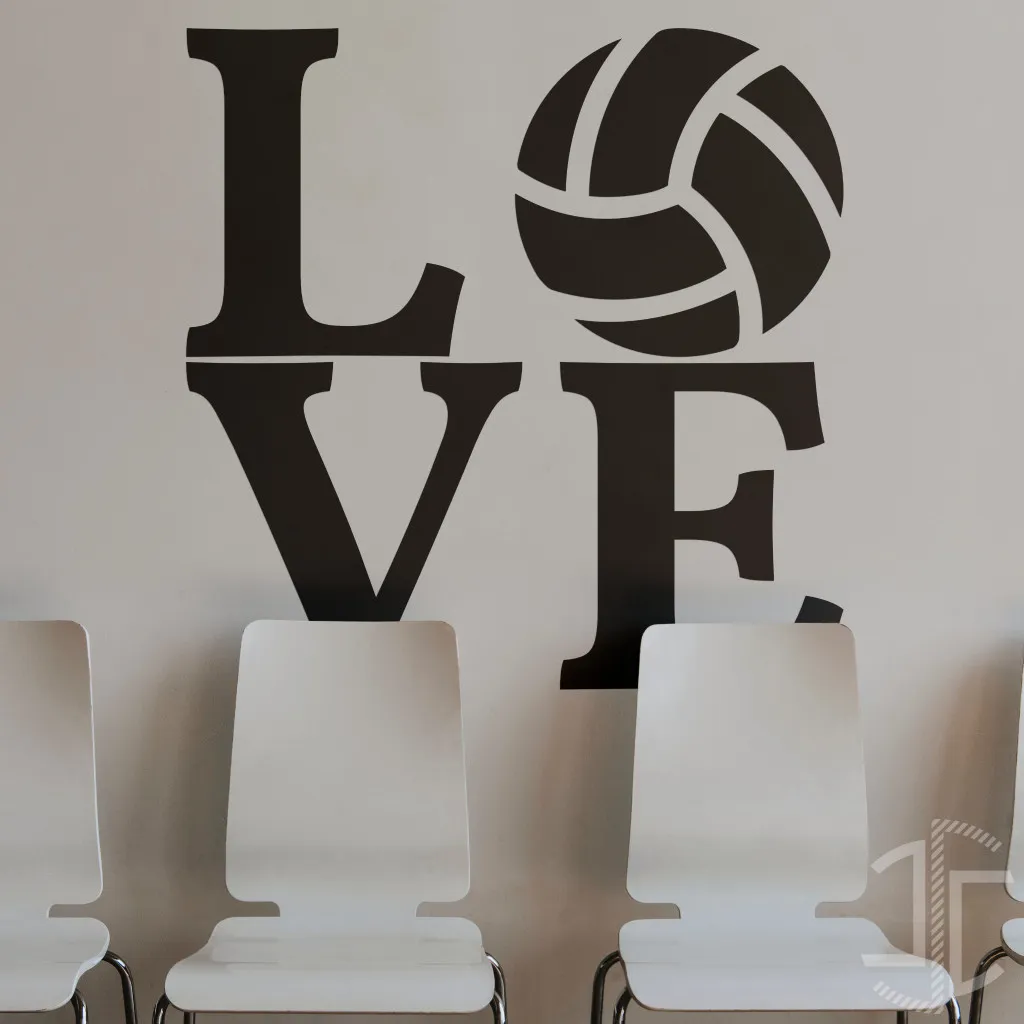 Amo voleibol - Tipografia - Autocolante em Vinil