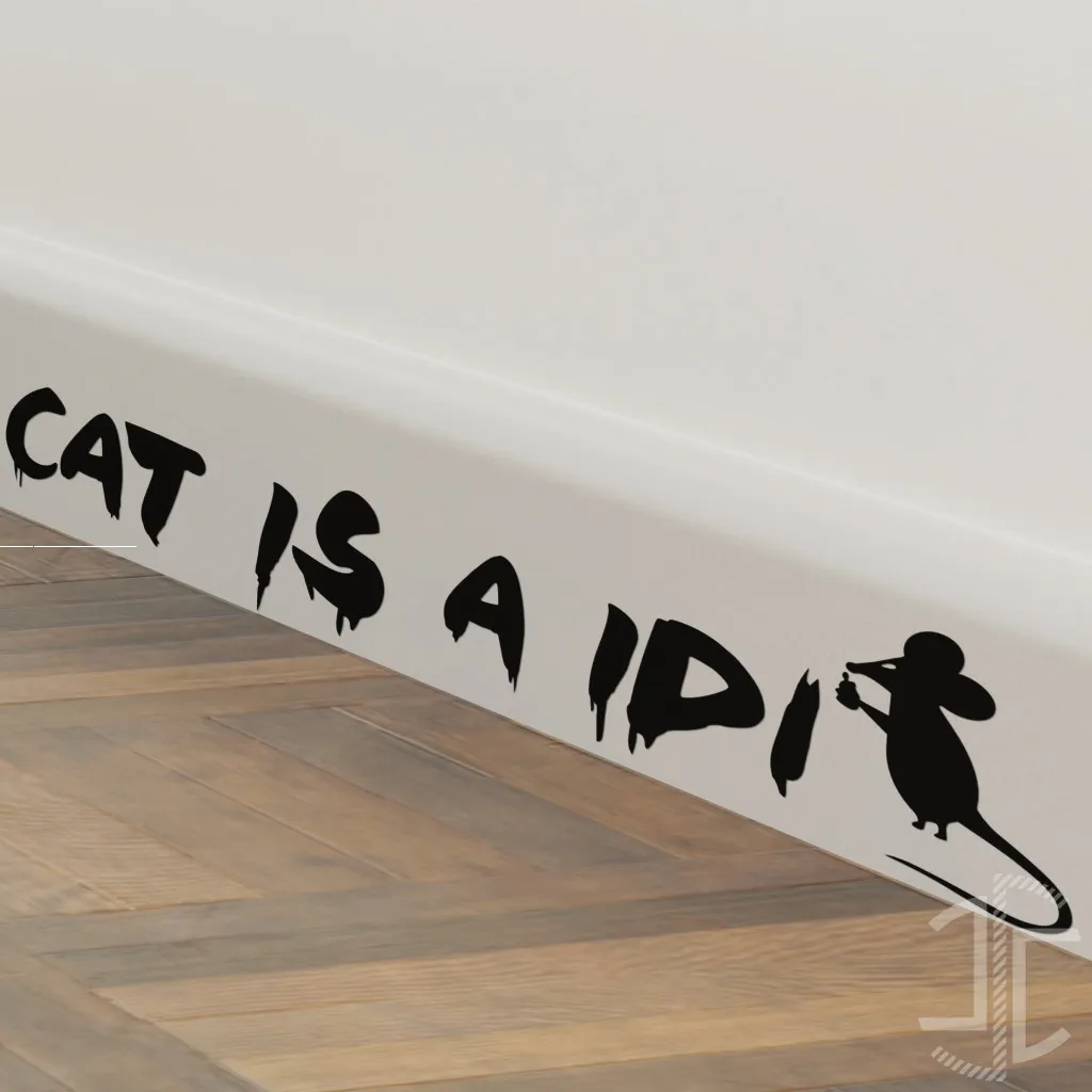 Cat is a idiot - Autocolante em Vinil