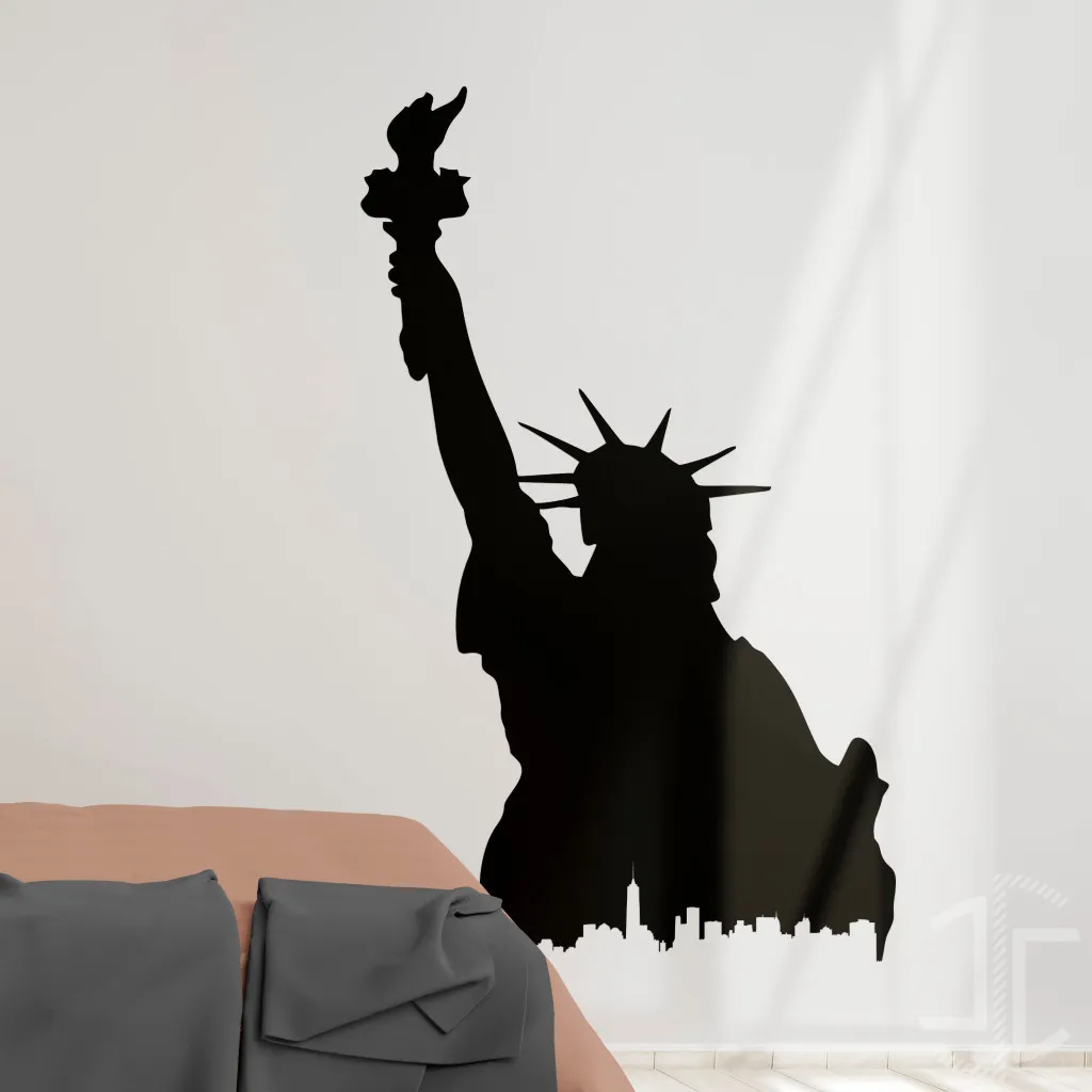 Estátua da Liberdade com Skyline de Nova Iorque - Autocolante em Vinil