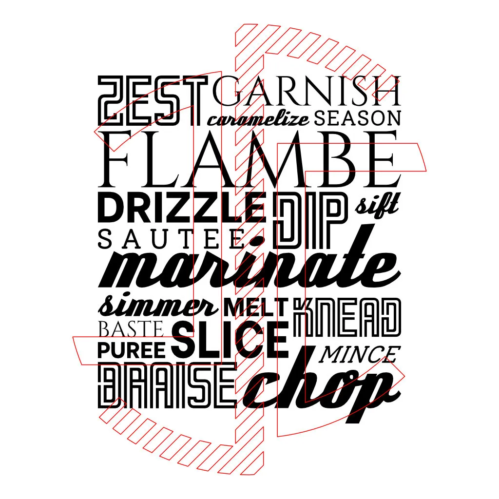 Verbos de Cozinha - Tipografia - Autocolante em Vinil - Imagem 4