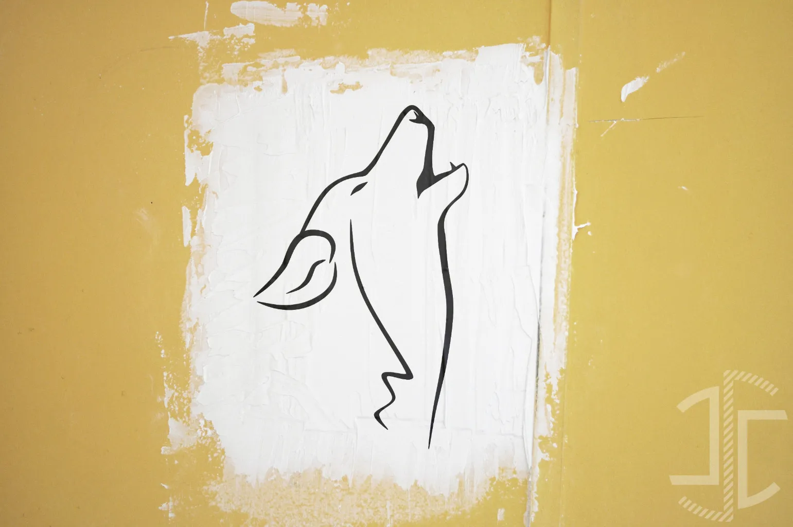 Lobo uivante minimalista - Autocolante em Vinil