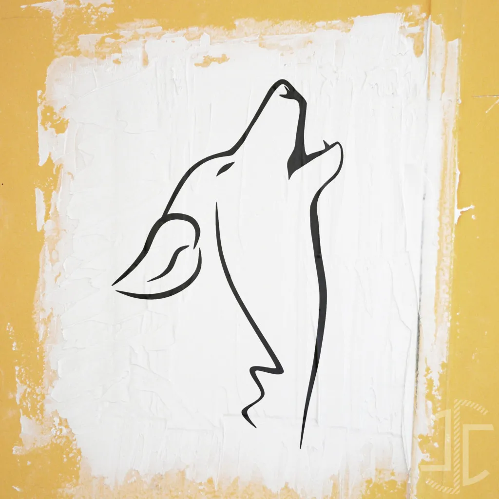 Lobo uivante minimalista - Imagem 2