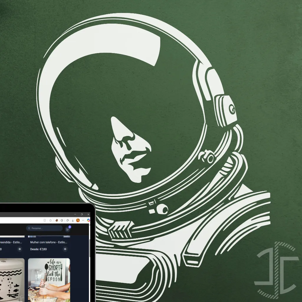 O Astronauta - V3 - Autocolante em Vinil - Imagem 2
