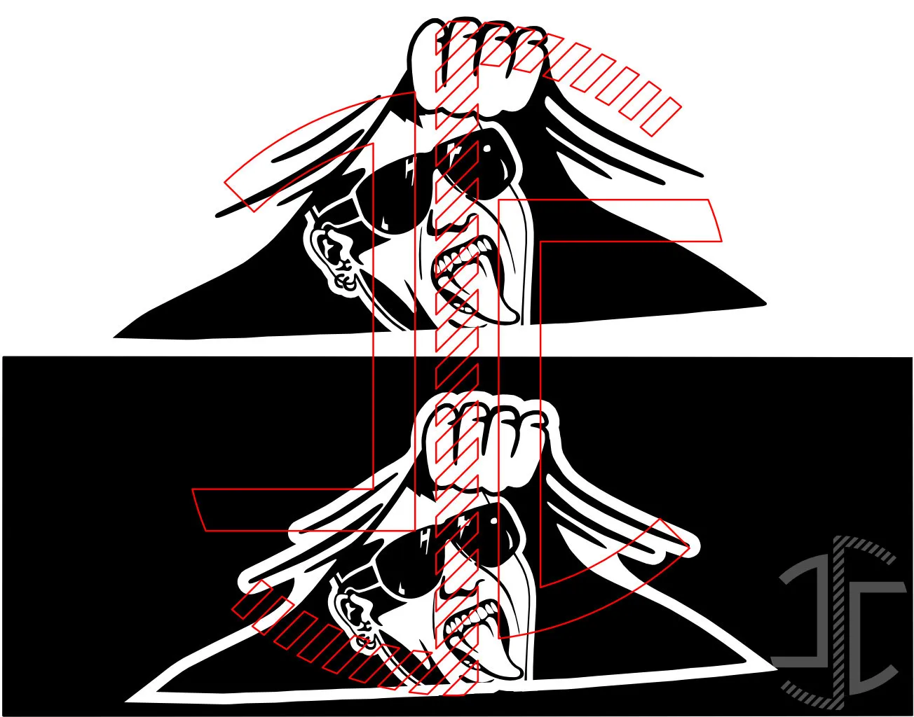 Punk a mostrar a língua - Autocolante em Vinil - Imagem 4