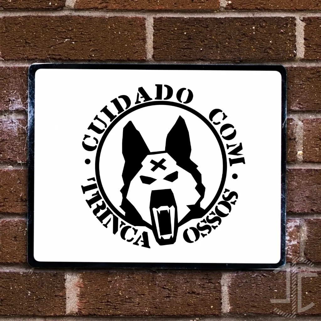 Cuidado com o cão - V2 - Autocolante em Vinil