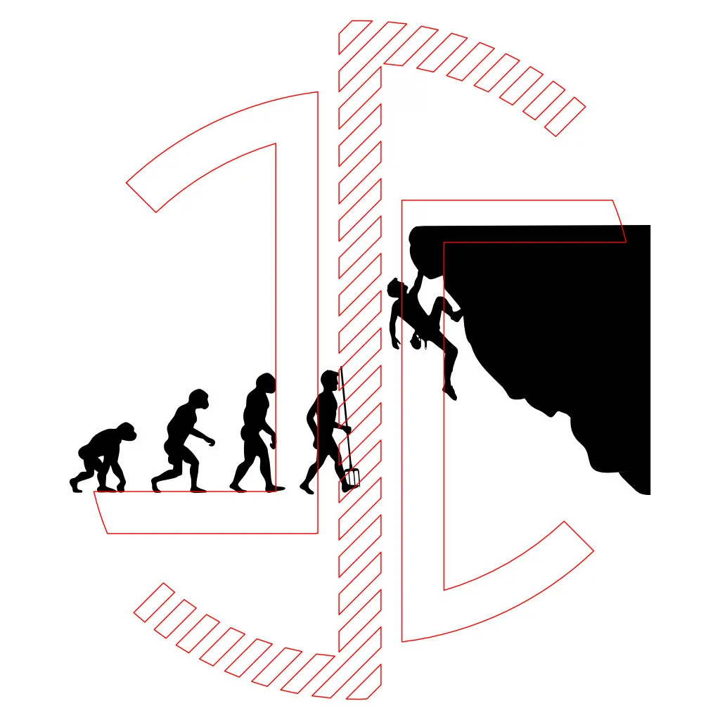 Evolução do Homem para Alpinista - Autocolante em Vinil - Imagem 3