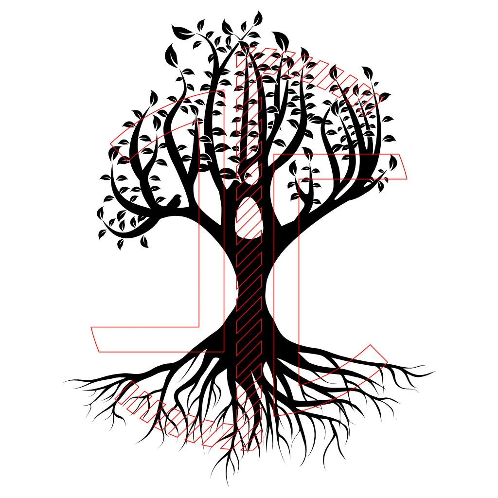 Árvore frondosa com raízes - Autocolante em Vinil - Imagem 3