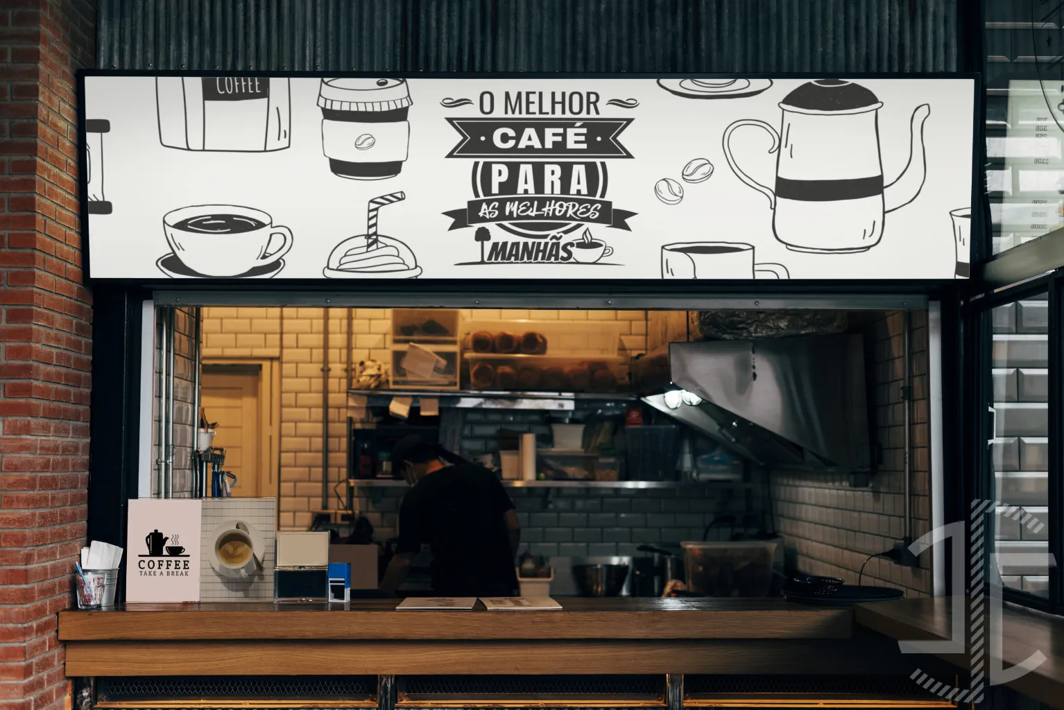 O melhor café para as melhores manhãs - Tipografia - Autocolante em Vinil