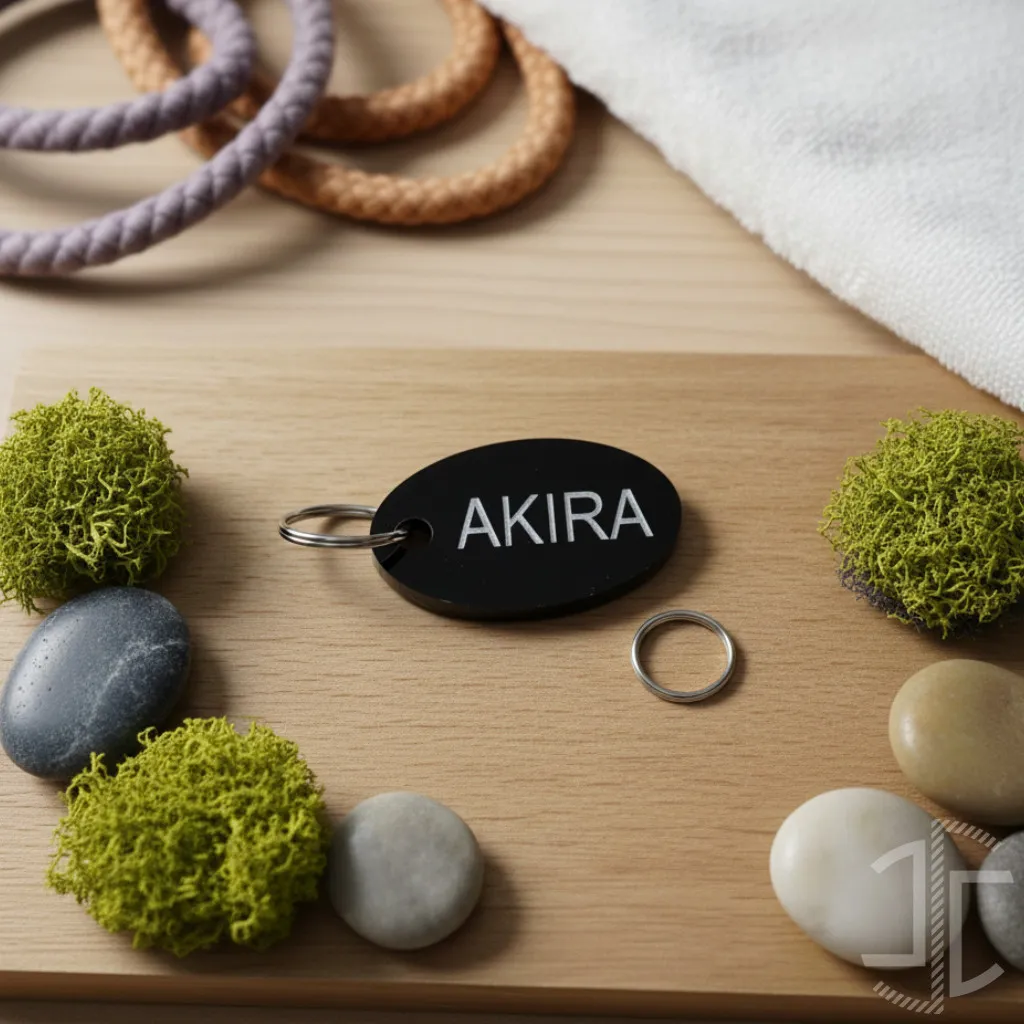 Medalha de identificação animal redonda - Acrílico Preto - 3mm - Imagem 3